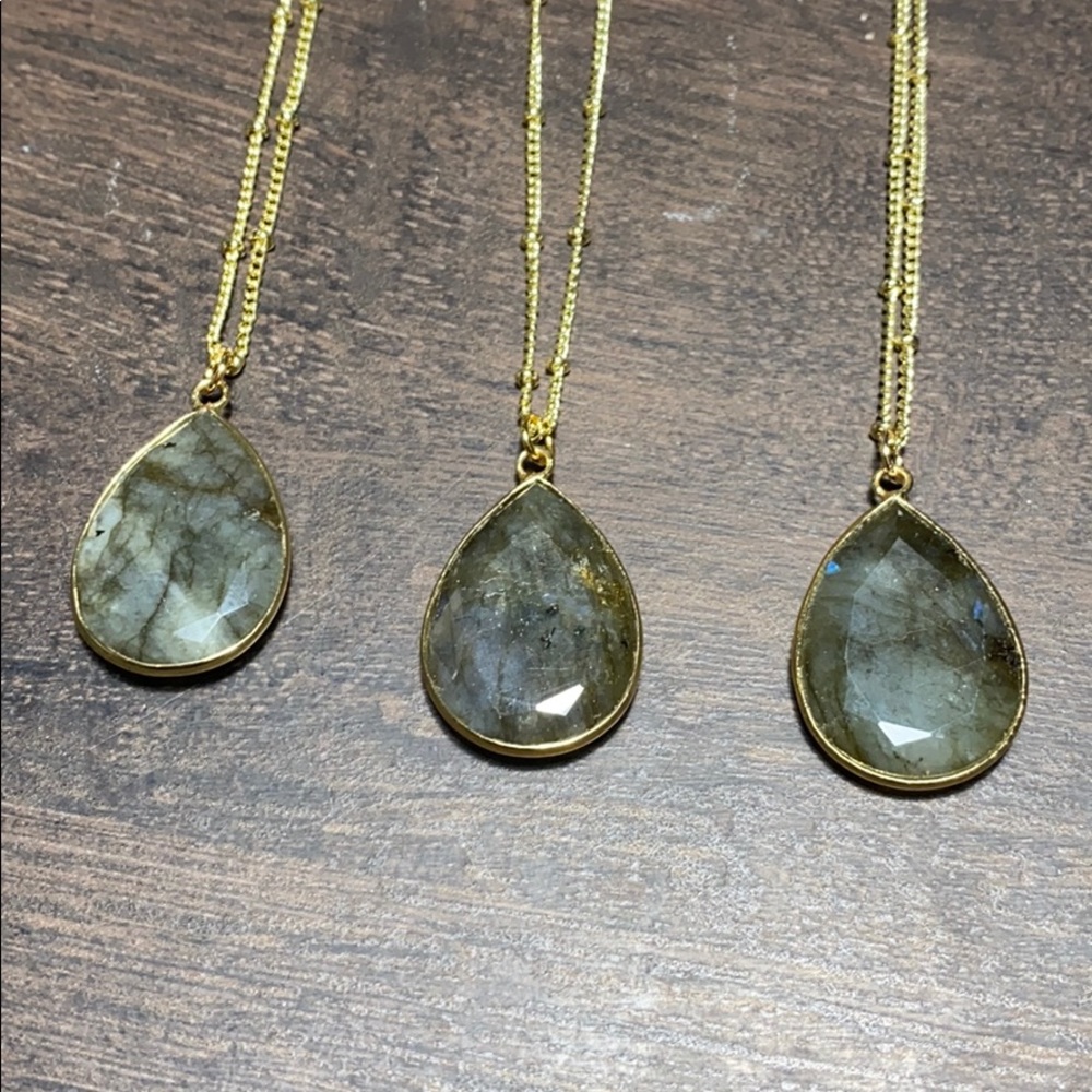 Ladradorite Nebula 14k Boho Necklace - Picture 5 of 8